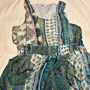 Women's Sleeeless Silky Hankerchief Dress. 2X. Very Cute. (939)